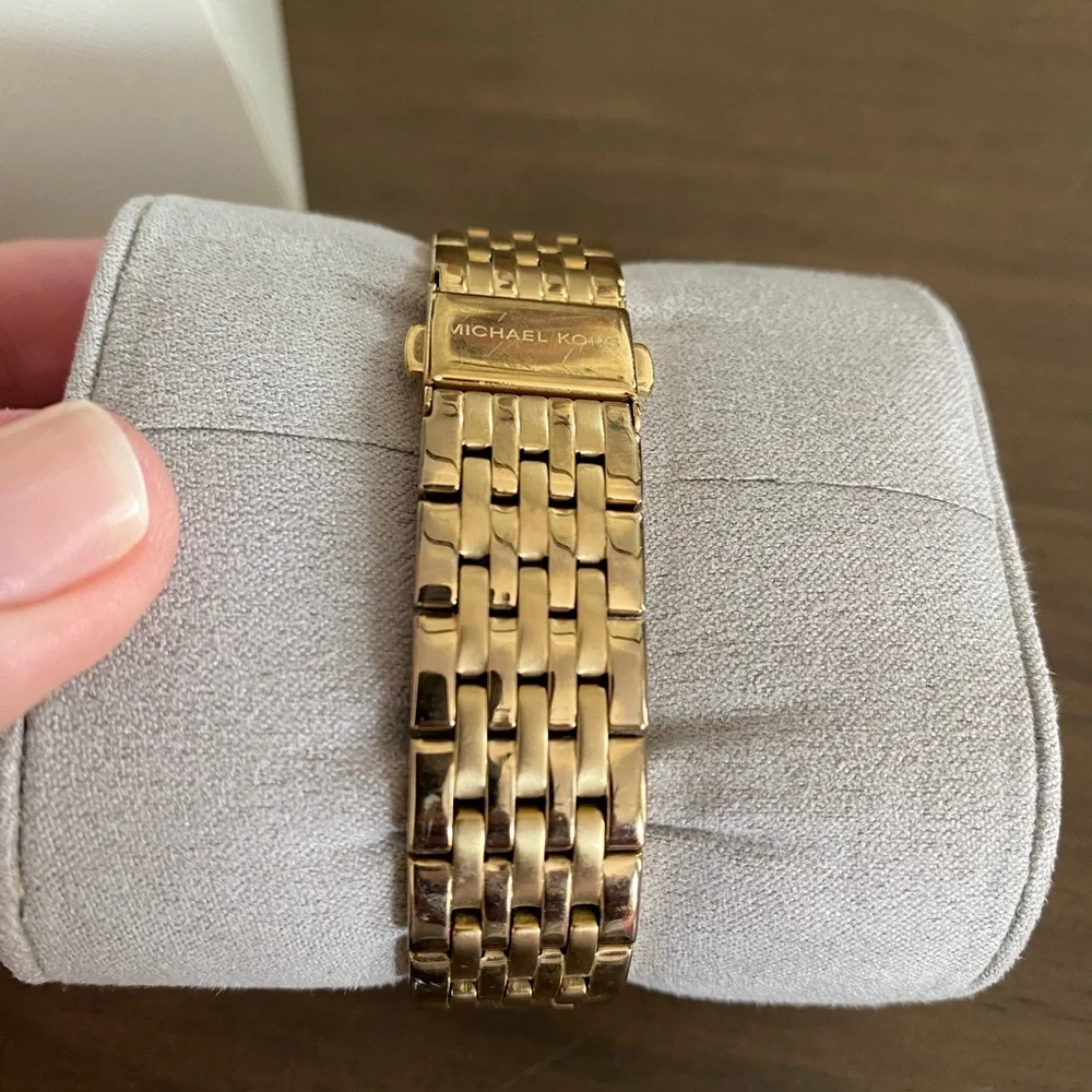 Michael Kors Gold Square Face Bracelet Watch - Picture 8 of 11
